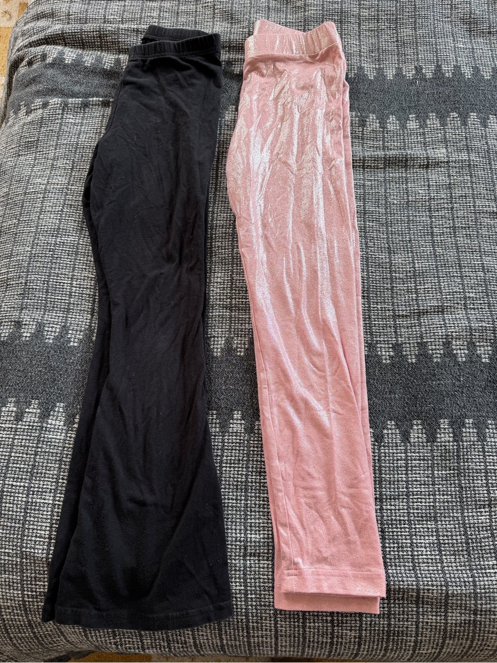 Old Navy Black and Pink Girls Stretch Leggings Duo